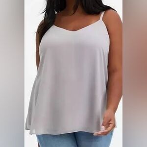 Torrid Light Gray Sophie Double Layer Chiffon Swing Cami